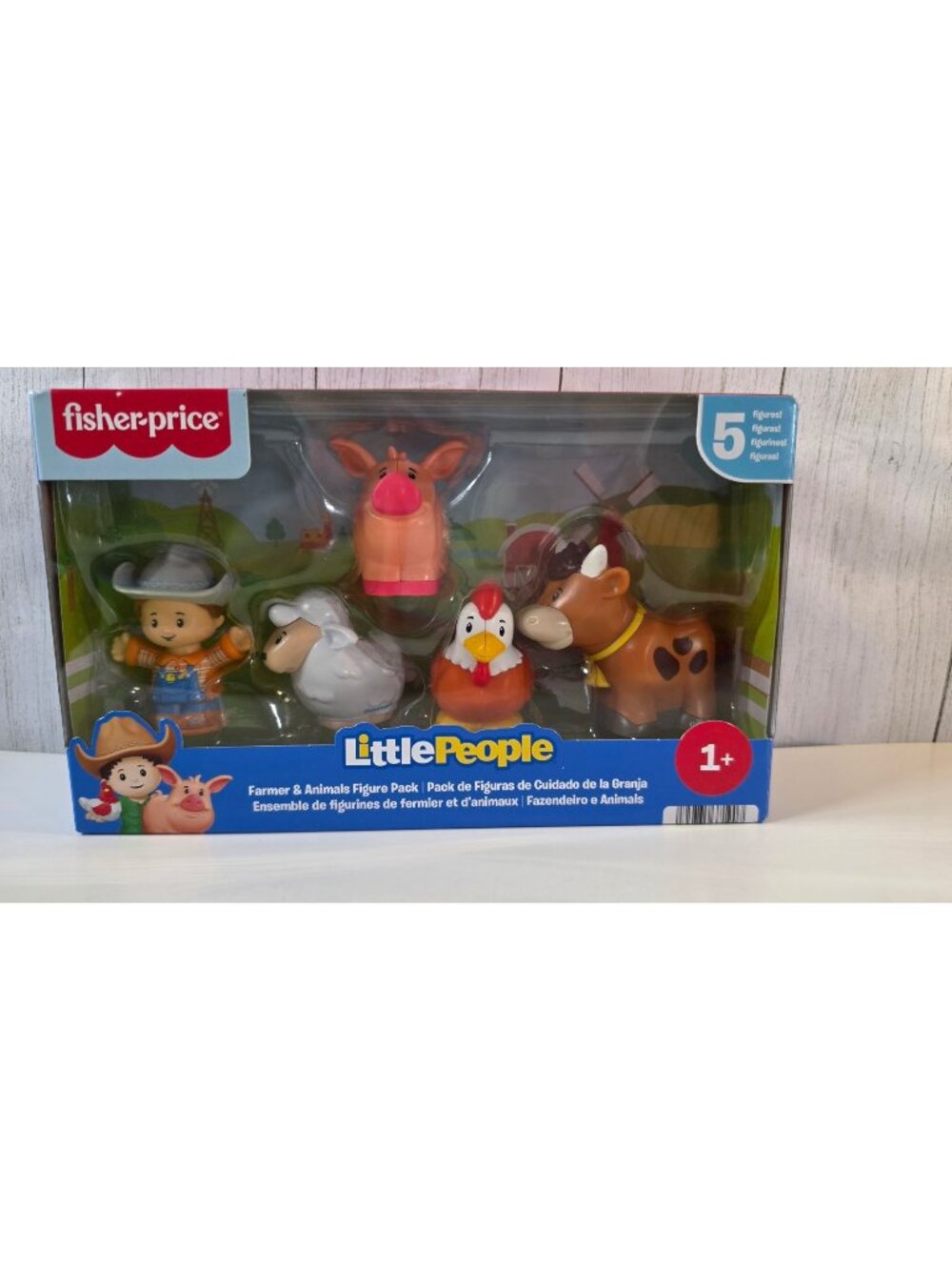 FISHER-PRICE LITTLE PEOPLE FARMER & ANIMALS 5 FIGURE PACK NEW COW PIG SHEEP CHIC